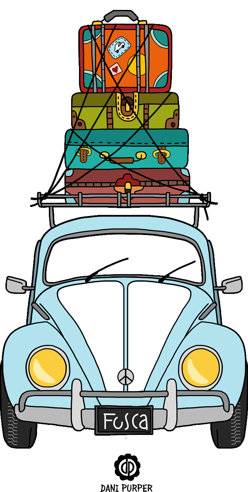 Capinha TPU Antishock Coleção Fusca - Desenhos Sortidos